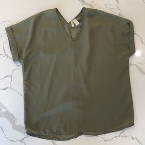 Olive Green Short Sleeve Top